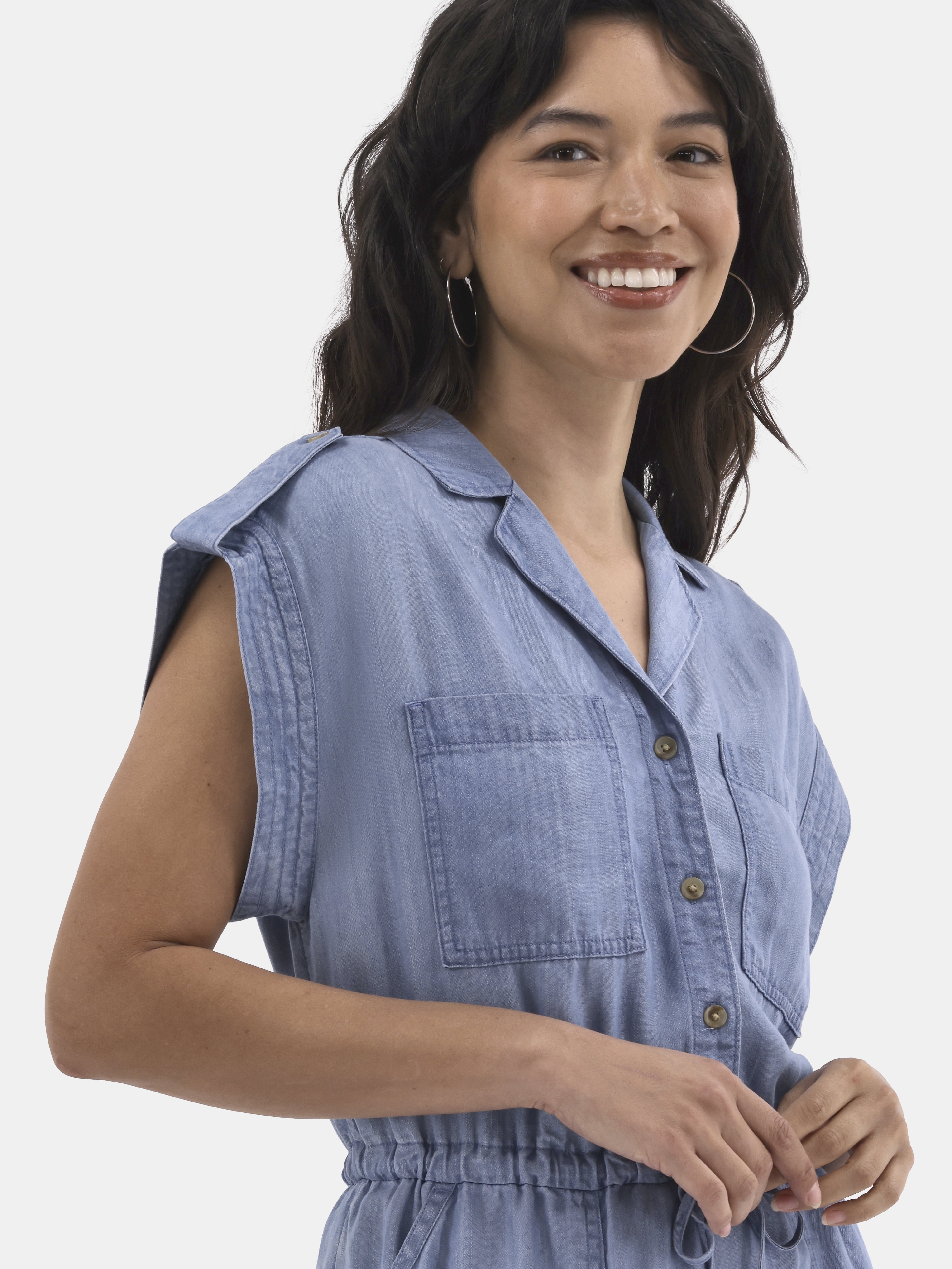Time and Tru Women's Utility Shirt Dress, Sizes XS-XXXL