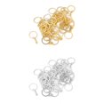 thumbnail image 1 of 100 piezas 1 / 25 mm llavero de cadena llavero llavero piezas de abierto y conector - material de oro y material de plata, 1 of 9