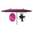 thumbnail image 3 of 15x9Ft Double-Sided Patio Umbrella Outdoor Market Table Garden Extra Large Waterproof, Twin Umbrellas with Crank and Wind Vents for Garden Deck Backyard Swimming Pool, Burgundy, 3 of 5