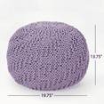 thumbnail image 5 of Bordeaux Knitted Cotton Round Pouf in Lavender - Versatile for Ottomans and Floor Cushions, 200lbs Weight Limit, Spot Clean Only, Filled with Polystyrene Beads, 5 of 6