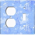 thumbnail image 4 of Metal Light Switch Plate Cover Romantic Paris  Eiffel Tower Bicycle Cupid Blue PRS018, 4 of 13