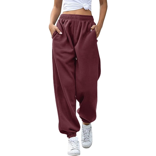 Pantalones de yoga de cintura alta con bolsillos para mujer - Tejido de poliéster, tallas S-XXL - Elásticos y cómodos para hacer ejercicio y para llevar de forma informal