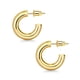 thumbnail image 1 of Chunky Gold Hoop Earrings, Small Women's Gold Hoop Earrings 14K Genuine Gold Plated Thick Open Hoop Lightweight (Gold), 1 of 3