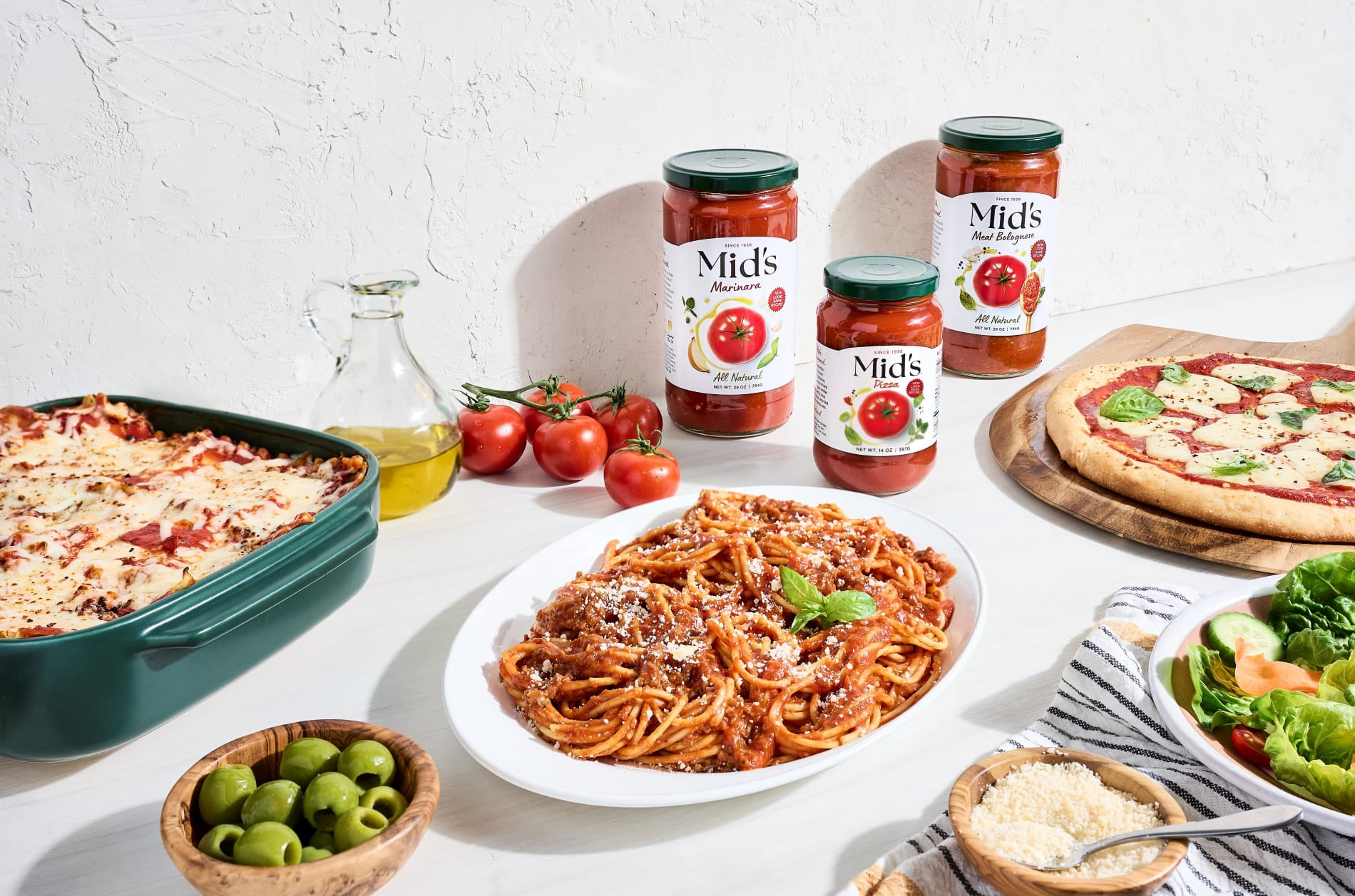 Mid's Premium All Natural Three Cheese Spaghetti Pasta Sauce, Gluten-Free, 28 oz, 1 Pack