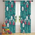 thumbnail image 5 of Blackout Kids Curtains,Dark Teal Christmas Village Pattern Childrens Insulated Curtains Set Of 2,Bedroom Essentials,Toddler Room Decor 42"x84", 5 of 5