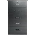 thumbnail image 3 of Pemberly Row Contemporary 5-Drawer Engineered Wood Tall Chest Dresser in Black, 3 of 8