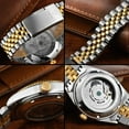 thumbnail image 6 of Men's Automatic Watch Day Date 30m Water Resistant Stainless Steel Dress Watch, 6 of 10