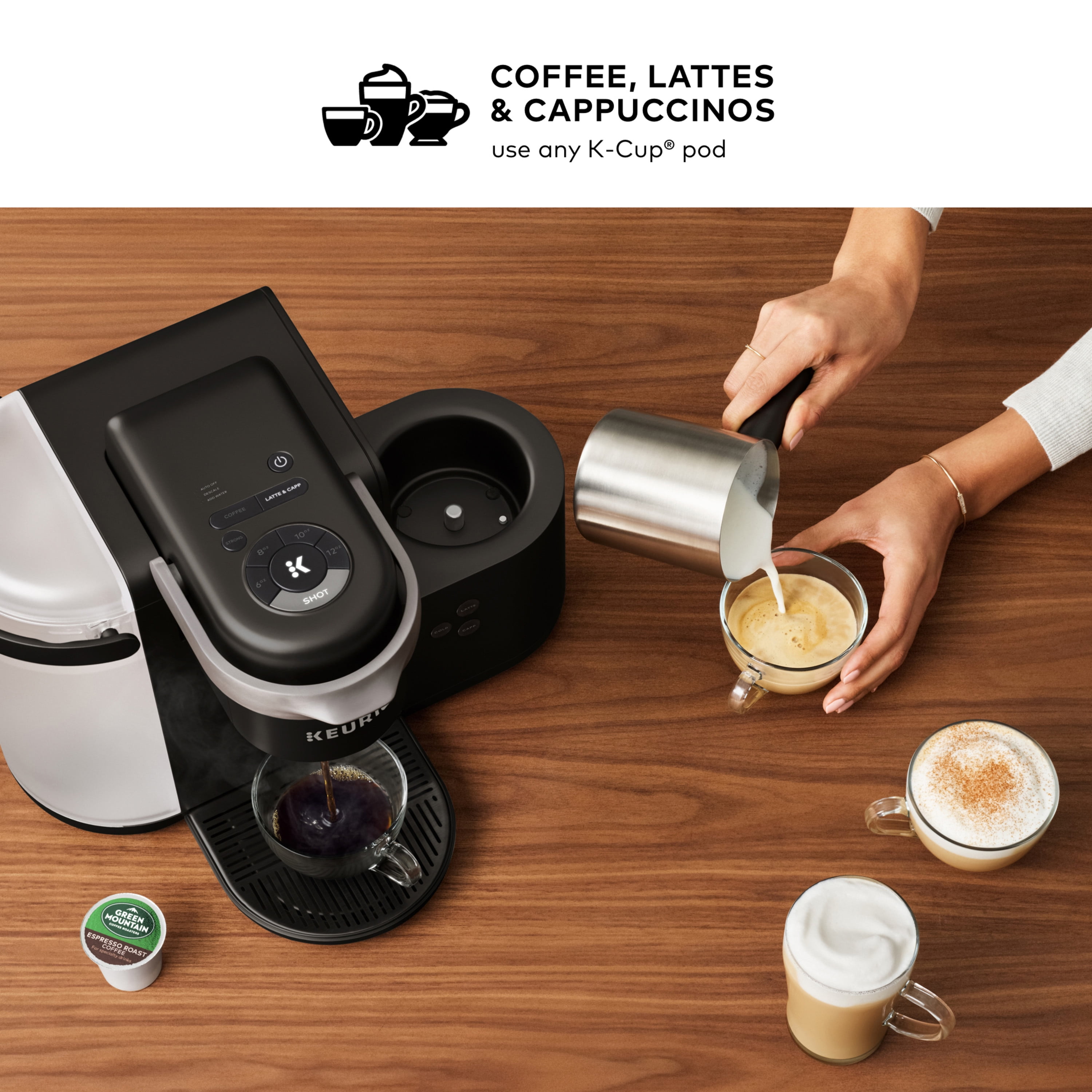 Keurig K Cafe Coffee Maker with Latte and Cappuccino Maker Dark Charcoal in Nepal at NPR 32059 Rating 5