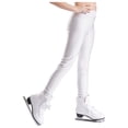 thumbnail image 4 of Eandarui Kids Girls Ice Skating Tights Shiny Side Rhinestones Trousers Figure Skating Outfit Dance White 8, 4 of 7