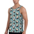 thumbnail image 2 of Cauagu PUG HEAD And Flower Print Men's Sleeveless Muscle Shirts,Tank Tops Quick Dry Workout Tank Top Gym Muscle Tee Fitness Bodybuilding T Shirt for Men-Small, 2 of 7