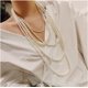 thumbnail image 1 of Collar de perlas, moda coreana, joyería retro europea americana, collar largo multicapa, cadena de lana para mujer, 1 of 3