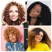 Hatteker curling iron, 9mm small curling iron, ceramic curling iron with adjustable temperature, fast heating, for short and long hair