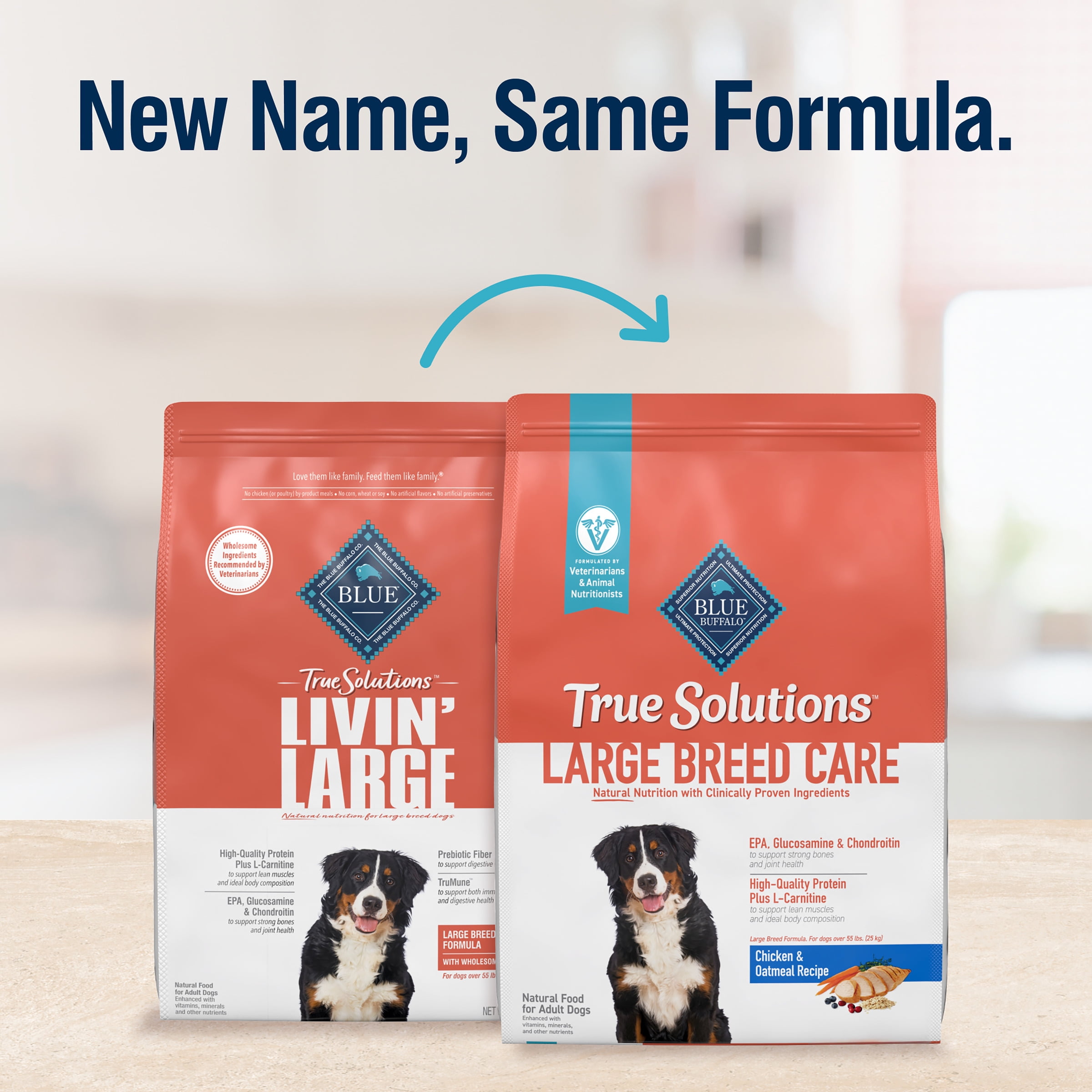 Blue Buffalo True Solutions Large Breed Care Natural Dry Dog Food, Chicken, 11-lb. Bag