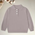 thumbnail image 2 of YunPes Boys Knitted Sweater Shirt Long Sleeve Button Up Solid Color Pullover Kids Fall Winter Warm Casual Daily Tops, 2 of 3