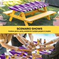 thumbnail image 6 of Purple White Moire Table Cloths for 8 Foot Rectangle Tables, Modern Abstract Art Patio Waterproof Elastic Fitted Tablecloths, Washable Rectangular Table Cover for Camping, 6 of 8