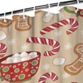 thumbnail image 3 of Beige Christmas Gingerbread Man Pattern Shower Curtain 72"x84" ,Bathroom Decorative Shower Curtains Set with 12 Hooks,Modern Waterproof Washable Shower Curtain, 3 of 6