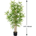 thumbnail image 4 of 4ft Bamboo Artificial Tree, Faux Bamboo Plant, Real Touch Technology, Artificial Plant with 4 Trunks, Ideal for Home Office Indoor Decoration, 4 of 9