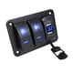 thumbnail image 5 of Panel de interruptores basculantes de 4,2 A con cargador USB doble, voltímetro de aluminio de alta resistencia para vehículos 3 pandillas, 5 of 8