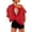 Red1, variant on Womens Print Back Cutout Short Sleeve Cropped Top Contrast Stitching Batwing Sleeves Casual Y2K Summer Blouse Light Yellow XL