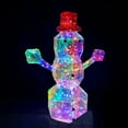 thumbnail image 3 of Shoreew Christmas Prismatic Iridescent Snowman Ornaments LED Light Up Snowman Figurine USB Powered Table Decor for Holiday Decoration, 3 of 6