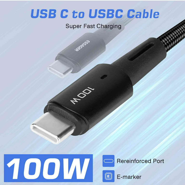  AINOPE USB C to USB C Charger Cable 60W 2-Pack 6.6ft Type C  Charging Cable Cord Right Angle Fast Charging USBC to USBC Cable for iPhone  15 Pro Max Plus Samsung