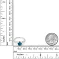 thumbnail image 5 of Gem Stone King 1.45 Cttw London Blue Topaz and White Created Sapphire Engagement Ring for Women | 925 Sterling Silver | Cushion 6MM | Gemstone Birthstone | Available in Size 5, 6, 7, 8, 9, 5 of 5