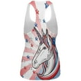 thumbnail image 2 of 4th of July Freedom is Magical Unicorn All Over Womens Work Out Tank Top Multi 2XL, 2 of 2