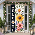 thumbnail image 5 of Floral Theme Welcome Banner Rustic Farmhouse Backdrop Green Truck Design Pink Tulips Spring Background for Front Door Decoration Spring Party Farmhouse Decor, 5 of 9