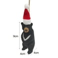 thumbnail image 6 of D-GROEE Christmas Tree Bear Ornaments - Plastic Cute Brown/Grey/White/Black Bear Wearing Santa Claus Hats - Hanging Decoration Christmas Tree Decoration, 6 of 8