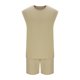 thumbnail image 2 of Mens Casual Pantalones de Moda Sólido sin Mangas Blusa sin Capucha Y Pantalones Traje Conjunto, Poliéster, 2 of 6