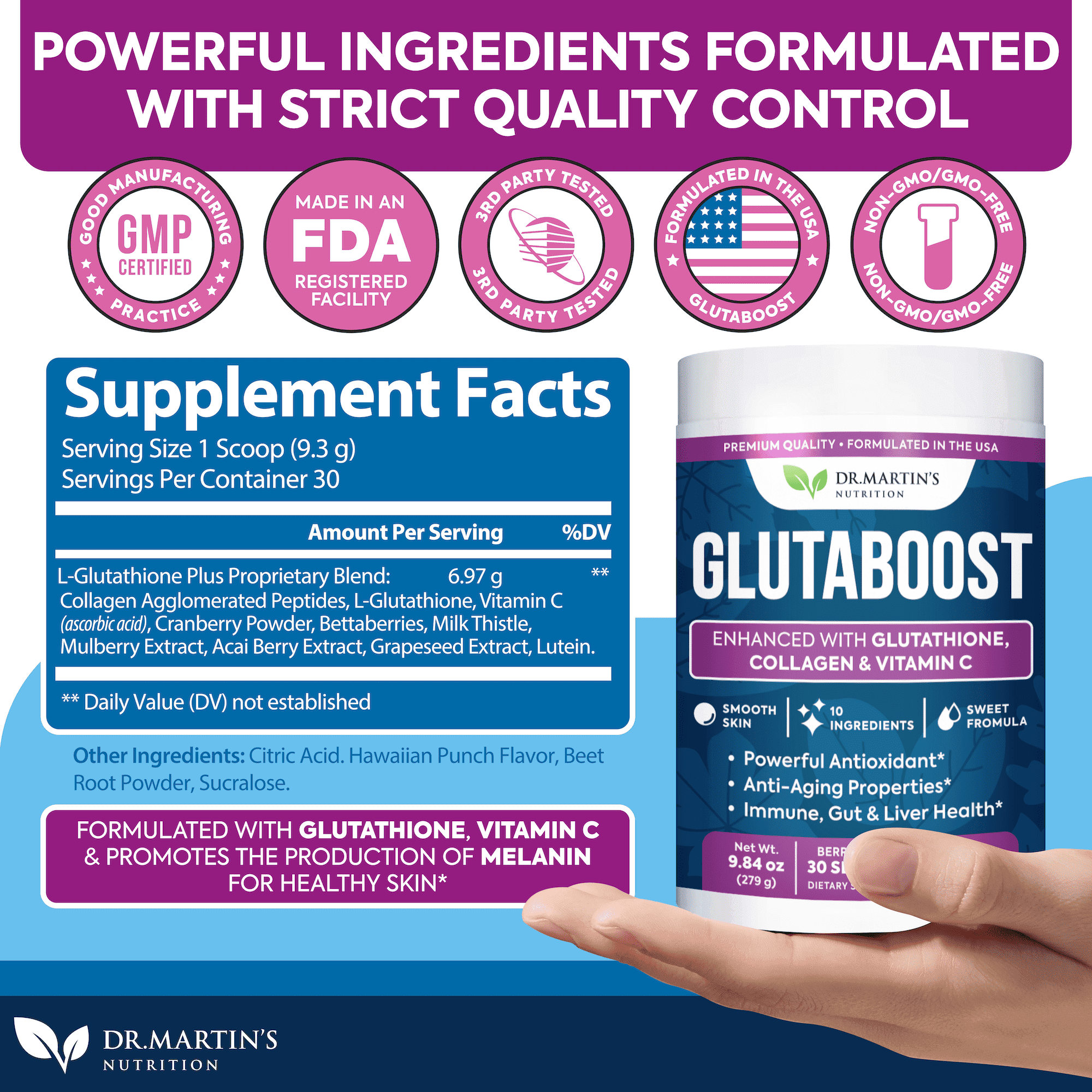 6970mg Glutathione Powder Enhanced with Collagen & Jamaica | Ubuy