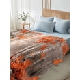 thumbnail image 5 of Red Orange Flat Sheets Only Twin XL Size, Soft Breathable Bed Top Sheets for Mattress, Modern Oil Painting Art Forest Luxury Bedding Flat Sheets for Home Hotel Bedroom Bed Protection, 5 of 9