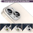 thumbnail image 5 of for iPhone 14/14 Plus Camera Lens Protector, Premium Tempered Glass Metal Cool Camera Lens Screen Protector for iPhone 14 6.1 inch /14 Plus 6.7 inch - Silver, 5 of 5