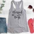 thumbnail image 2 of Blessed With Boys Tank Top, Ladies Racerback Tank Top, Boy Mom Tank, Mother Tank, Heather Gray, Large, 2 of 3