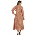 thumbnail image 4 of Bimba Robe Maxi Imprimée pour Femmes, Patte de Boutonnage avant, Robe Ethnique, Robes Décontractées en Rayonne, 4 of 7