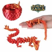 ORB 3D Printed Dragon Eggs with Dragons Inside 3 Pack Set - 3 Individual Scales and Tails Colored Eggs with Articulated Dragons Inside - 3D Printed Dragon Fidget Toys and Gifts for Kids and Adults