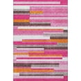 thumbnail image 4 of HomeRoots 675762 10 x 14 ft. Blush Orange & Gray Striped Washable Machine Made Rectangle Area Rug with UV Protection, 4 of 9