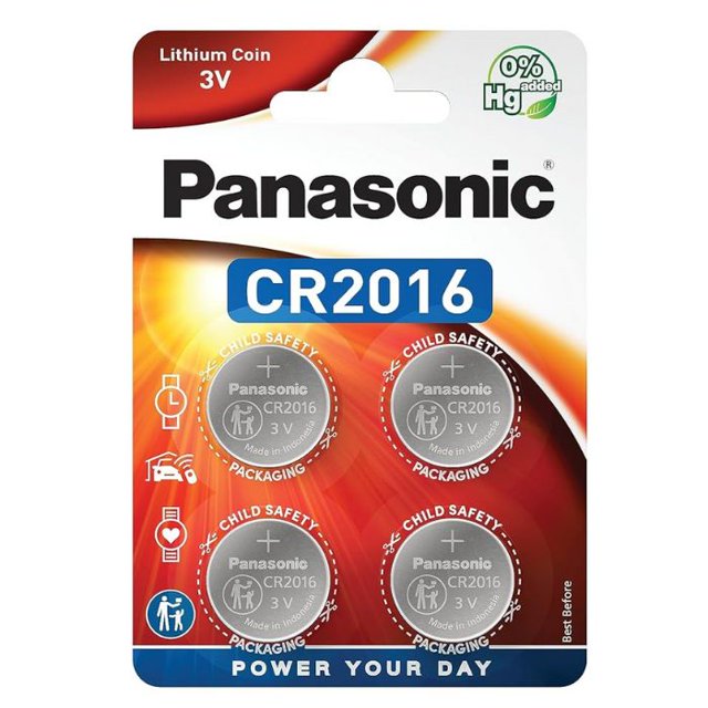 CR2016-4 - BATTERY LITHIUM 3V COIN CR2016 (4 pcs/pkg)