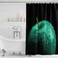 thumbnail image 2 of Polyester Fabric Green Fruit Shower Curtain, Modern Minimalist Decor Black Background Waterproof Bathtub Curtain Bathroom Decor Set with Hooks 36 x 78 Inches, 2 of 6