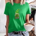 thumbnail image 2 of Blusa informal de manga corta con cuello redondo para mujer con estampado del día de San Patricio Pompotops  hfajkhk126807, 2 of 6