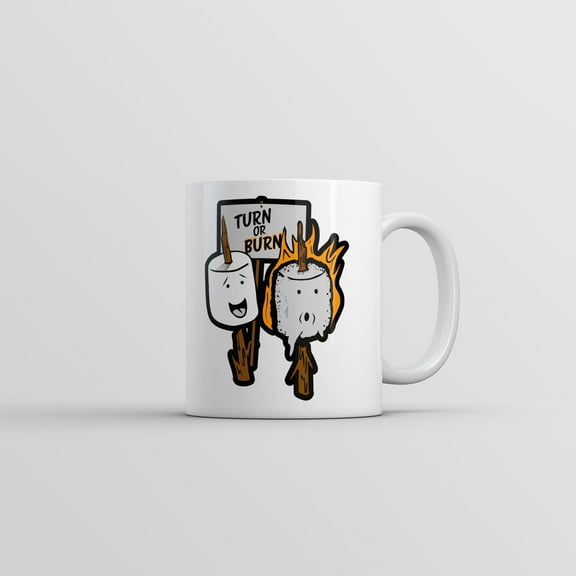 Turn Or Burn Mug Funny Camping Graphic Coffee Cup