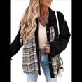 thumbnail image 3 of Chaqueta Vaquera Estilo Boyfriend, Informal, de Larga, con Botones y Bolsillos, para Mujer Negro L, 3 of 9