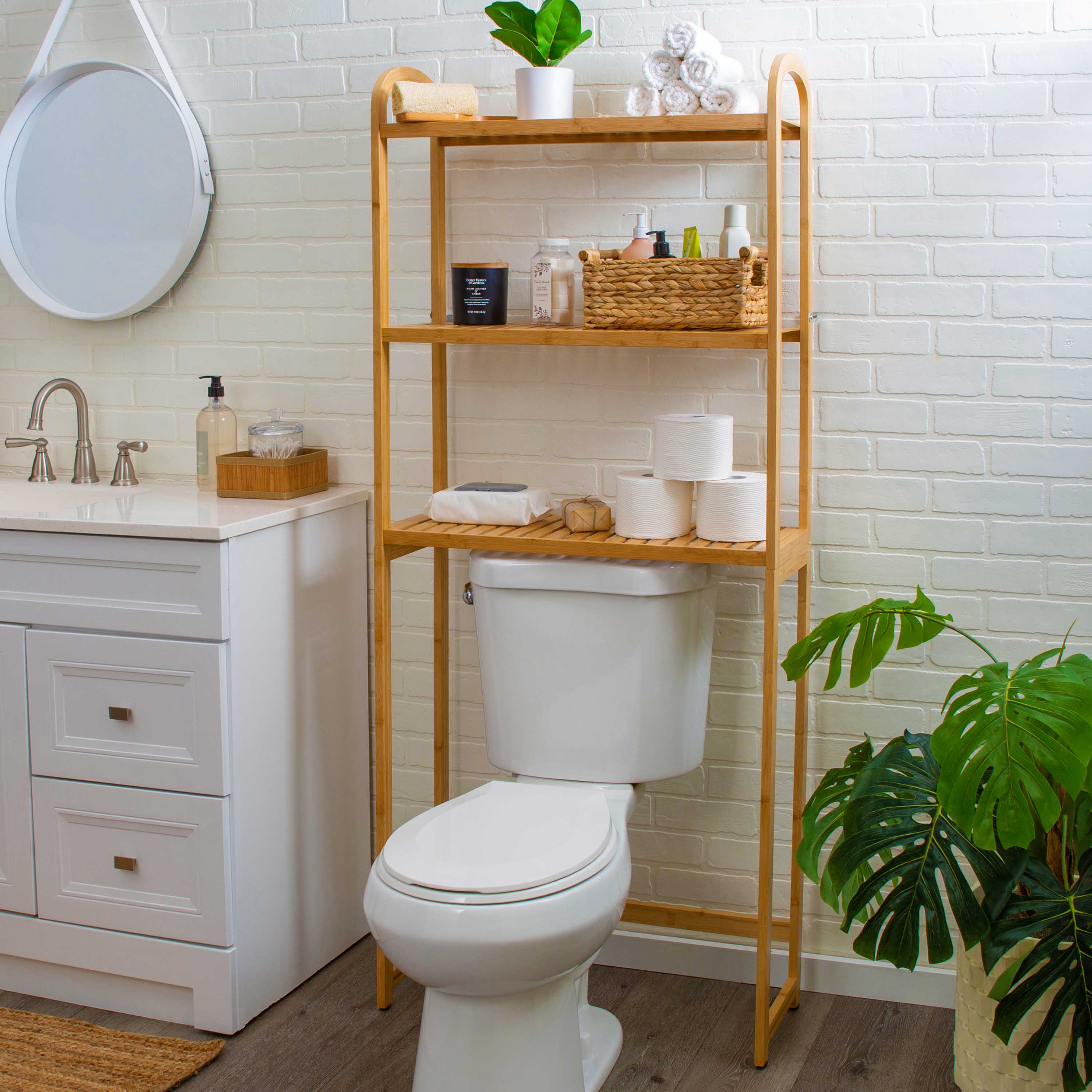 Better Homes & Gardens 3-Shelf over the Toilet Space Saver, Bamboo - image 2 of 15