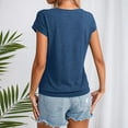 thumbnail image 6 of Kcolen Women's Dressy Casual Blouses To Wear with Jeans Summer Solid Color Short Sleeve T-Shirts V Neck Comfy Trendy Pullovers Loose Fit Fashion Blouse for Women, 6 of 6