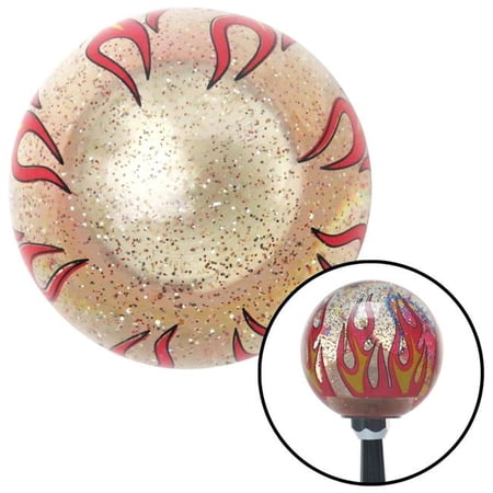 American Shifter Clear Flame Metal Flake Shift Knob with 0.5-20 Insert Shifter Auto Manual Custom