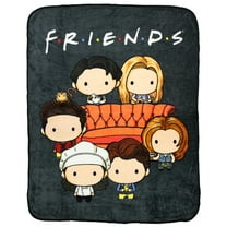 Friends TV Show Chibi Characters Micro Raschel Throw Blanket 46"x60" (116cm x 152cm)