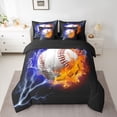 thumbnail image 2 of Homewish Baseball Sport Lover 7-Piece Twin Bedding Sets,Abstract Lightning Bedding Comforter Set,Orange White Black Sheet Sets For Boys Kids,Super Cozy Room Decor Reversible, 2 of 8