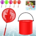 thumbnail image 1 of Feltree Stainless Steel Telescopic Fishing Net with Folding Bucket for Pool Cleaning, Outdoor Activities and Kids Fun, 1 of 8