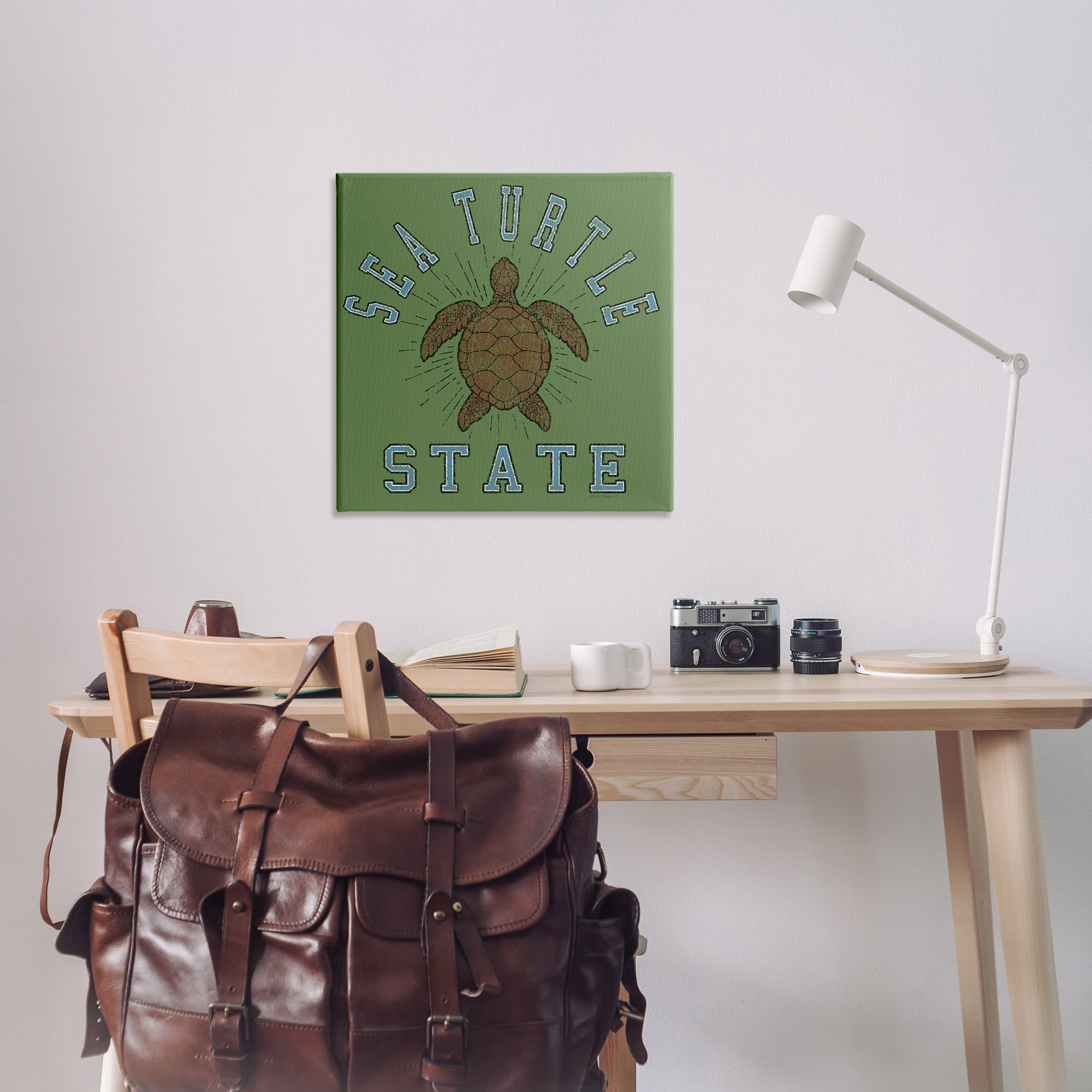 Stupell Industries Vintage Sea Turtle State Animals Painting Wrapped Canvas Art Print Wall Art, 30 x 30