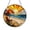 Acrylic 3.5 Inch, variant on Beach Sunset Stained Glass Style Suncatcher Window Hanging Decor, Round Ocean Waves and Umbrella Glass Window Panel Art, Decorative Tropical Scene Window Ornament for Home